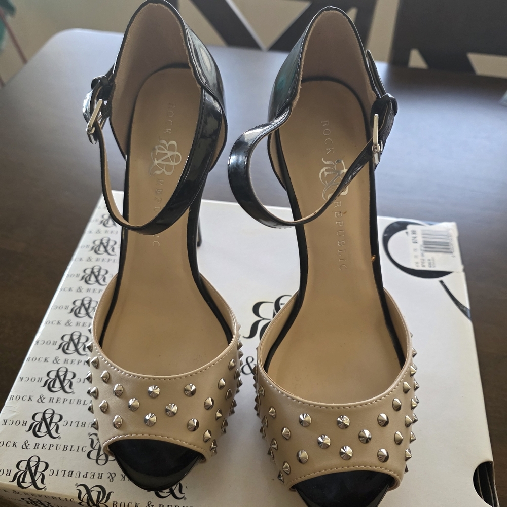 Rock & Republic “Kurrtan” Studded Heels — Size 9 Retail $74.99 — Tried on indoor